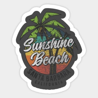 Santa Barbara California Beach summer palm tree surfing distressed grunge Sticker